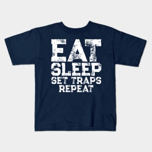 Eat Sleep Set Traps Repeat Kids T-Shirt